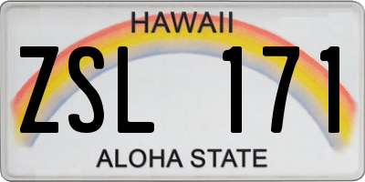 HI license plate ZSL171