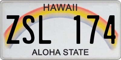 HI license plate ZSL174