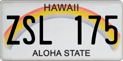HI license plate ZSL175