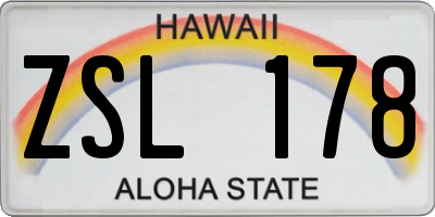 HI license plate ZSL178