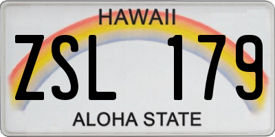 HI license plate ZSL179