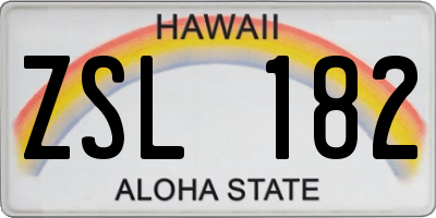 HI license plate ZSL182