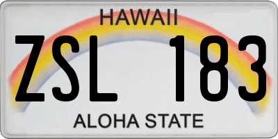 HI license plate ZSL183