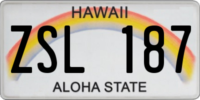 HI license plate ZSL187