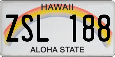 HI license plate ZSL188