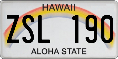 HI license plate ZSL190
