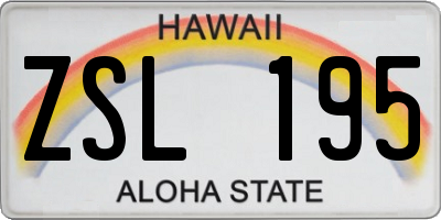 HI license plate ZSL195
