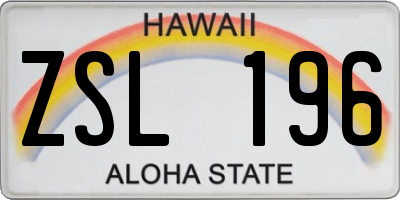 HI license plate ZSL196