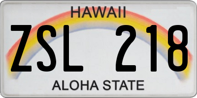 HI license plate ZSL218