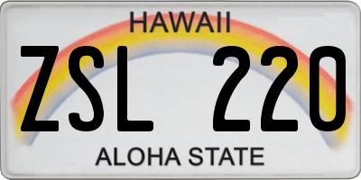 HI license plate ZSL220