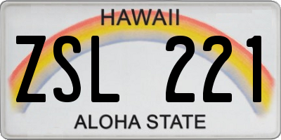 HI license plate ZSL221