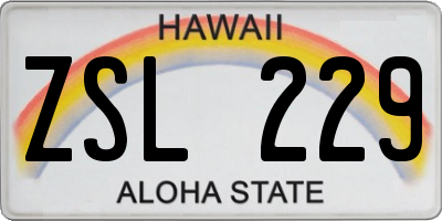HI license plate ZSL229