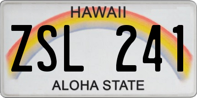 HI license plate ZSL241