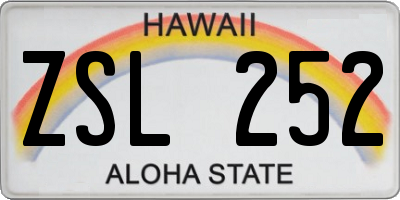HI license plate ZSL252
