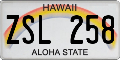 HI license plate ZSL258