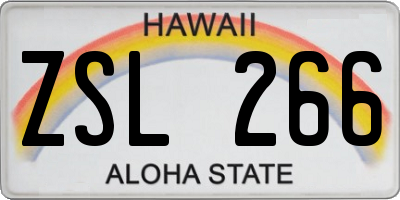 HI license plate ZSL266