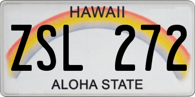 HI license plate ZSL272