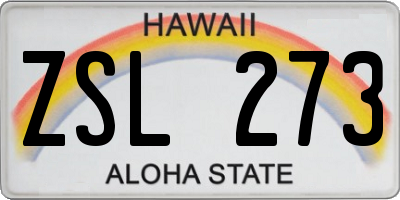 HI license plate ZSL273