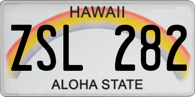 HI license plate ZSL282
