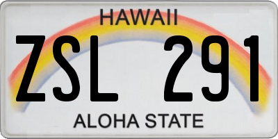 HI license plate ZSL291