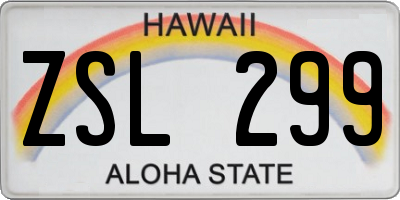 HI license plate ZSL299