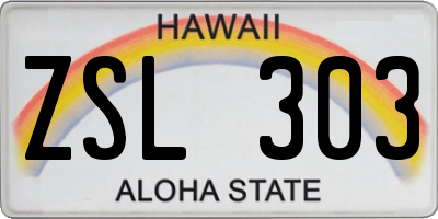 HI license plate ZSL303