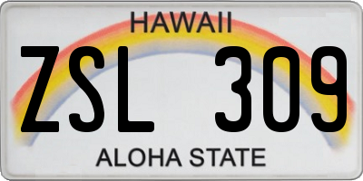 HI license plate ZSL309