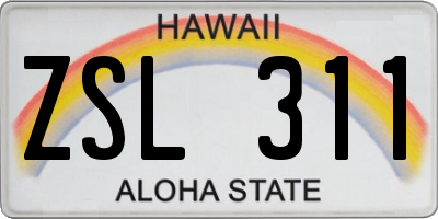 HI license plate ZSL311