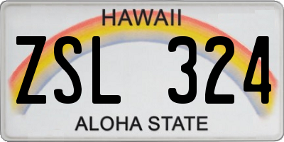 HI license plate ZSL324