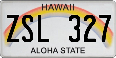 HI license plate ZSL327