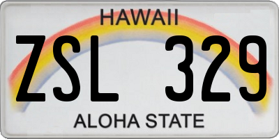 HI license plate ZSL329