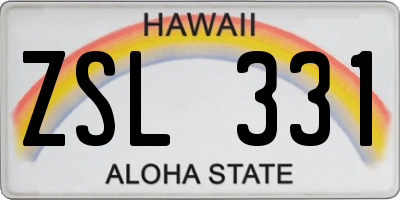 HI license plate ZSL331