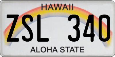 HI license plate ZSL340
