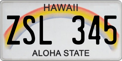 HI license plate ZSL345