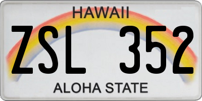 HI license plate ZSL352