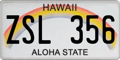 HI license plate ZSL356