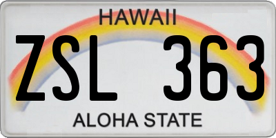 HI license plate ZSL363