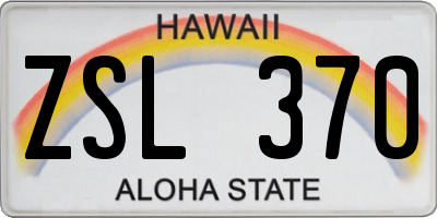 HI license plate ZSL370