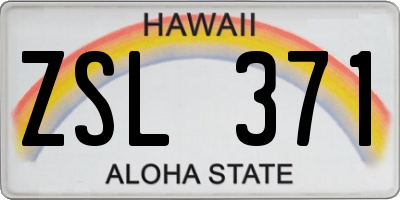 HI license plate ZSL371