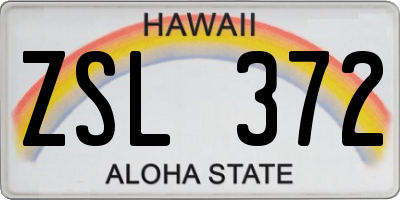 HI license plate ZSL372
