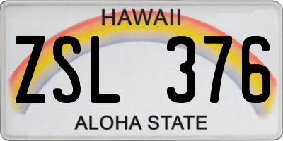 HI license plate ZSL376