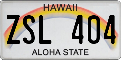 HI license plate ZSL404