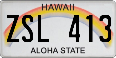 HI license plate ZSL413
