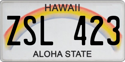 HI license plate ZSL423