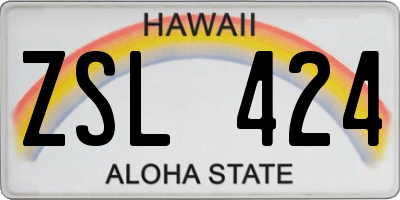 HI license plate ZSL424