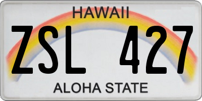 HI license plate ZSL427