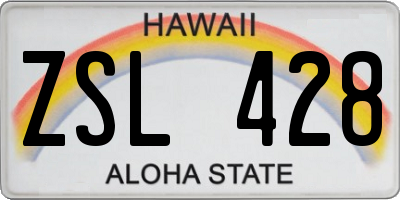 HI license plate ZSL428