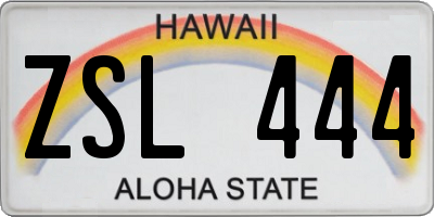 HI license plate ZSL444