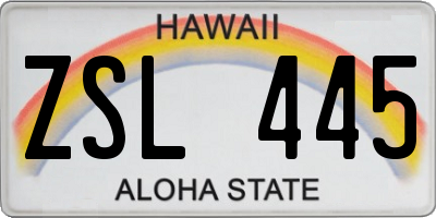 HI license plate ZSL445