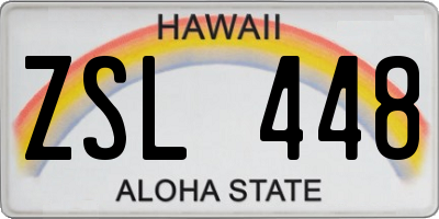 HI license plate ZSL448